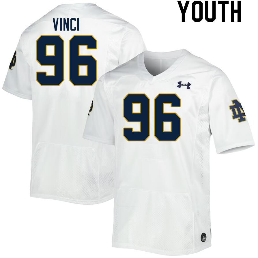 Youth #96 Joseph Vinci Notre Dame Fighting Irish College Football Jerseys Stitched-White